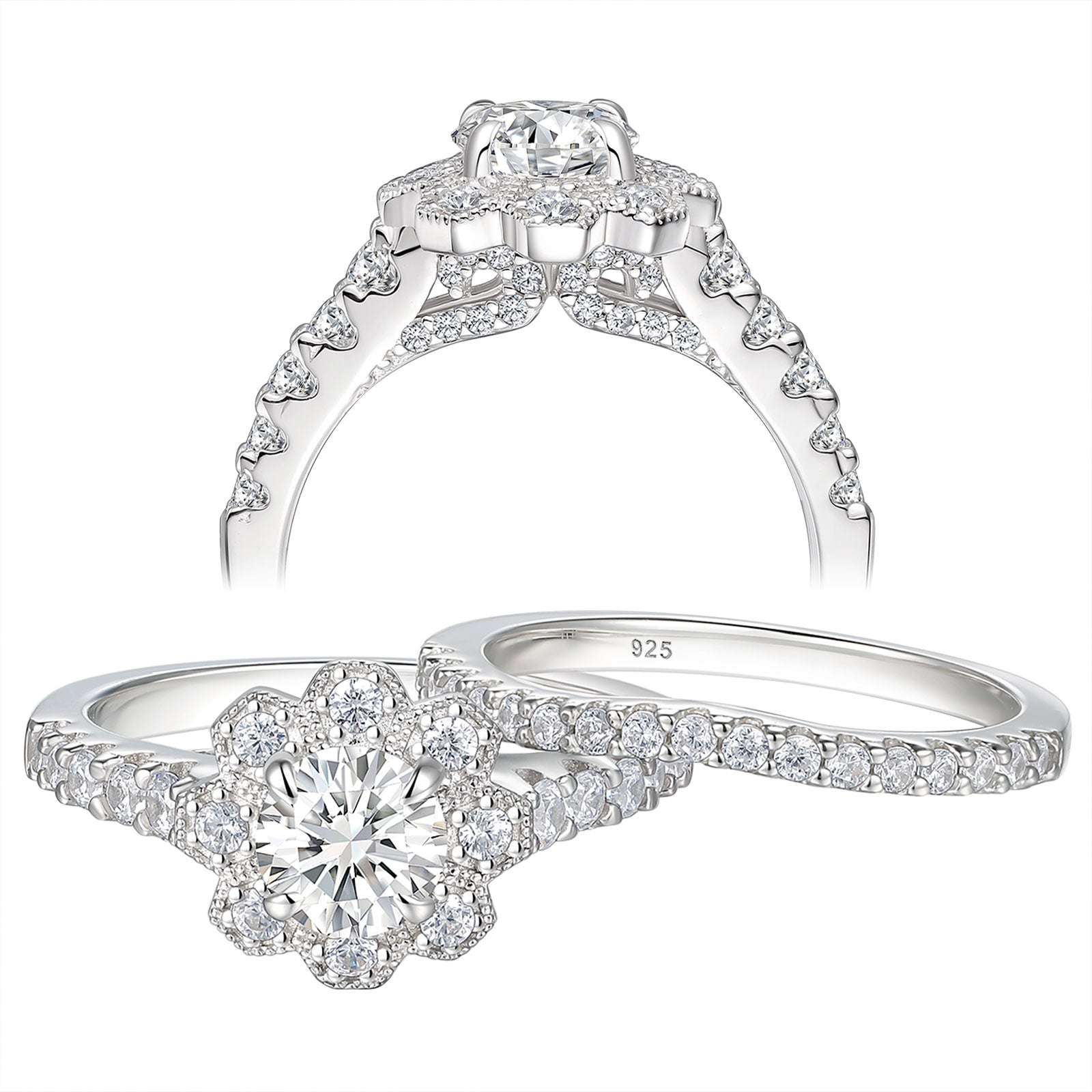 Sterling Silver The Devon Floating Oval Engagement Ring Necklace