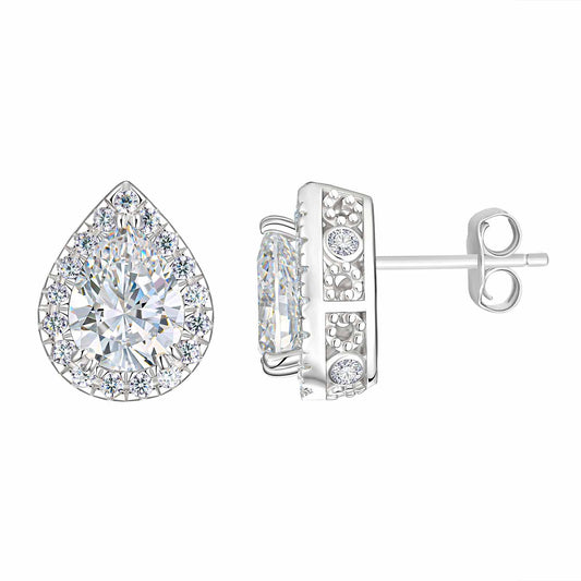 Newshe Jewellery Vintage Stud Earrings for Women 925 Sterling Silver Earring Sets Cubic Zirconia