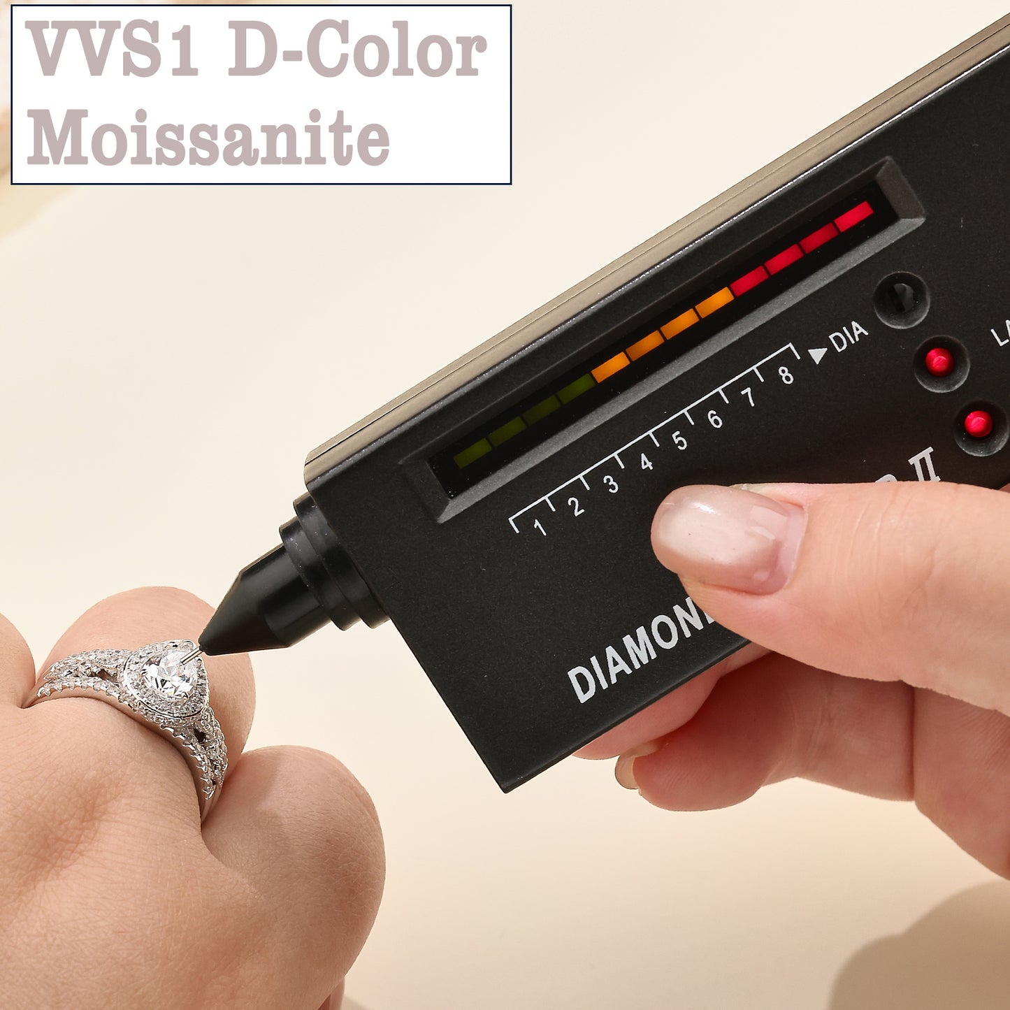 Newshe Jewellery Moissanite Wedding Rings for Women 925 Sterling Silver Pear Cut Engagement Ring Sets Teardrop Bridal Band Enhancer Size 5-10