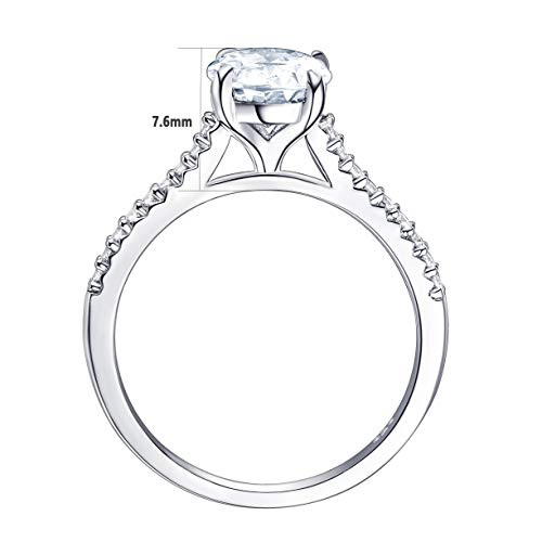 Newshe Solitaire Engagement Rings for Women Wedding Ring Set Sterling Silver Oval Cz 2.2Ct Size 5-12