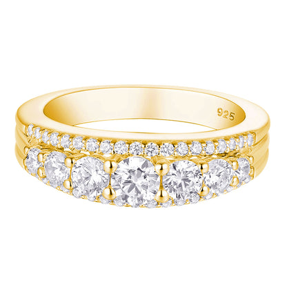 Newshe Eternity Ring Wedding Band for Women 925 Sterling Silver 1.13ct Round White AAAAA Cz Size 4-13