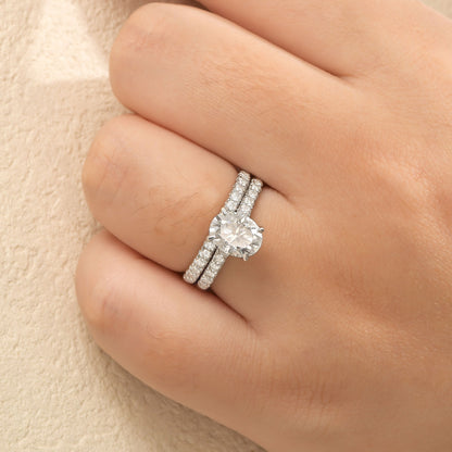 Newshe Jewellery Oval Moissanite Wedding Rings for Women Engagement Ring Sets 925 Sterling Silver Size 5-10