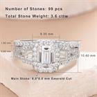 Newshe Jewellery Wedding Rings for Her AAAAA Cz Women's Bridal Sets 925 Sterling Silver Emerald Cut Engagement Ring Size 5-10