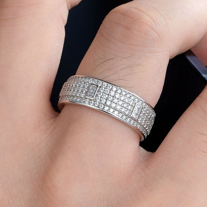 Newshe Jewellery Wedding Rings For Men 3ct 925 Sterling Silver Wedding Band For Men 5A Cz Men Rings Round Princess Size 8-13
