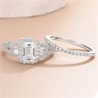 Newshe Jewellery Wedding Rings for Her AAAAA Cz Women's Bridal Sets 925 Sterling Silver Emerald Cut Engagement Ring Size 5-10
