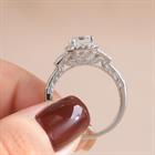 Newshe Jewellery Wedding Rings for Her AAAAA Cz Women's Bridal Sets 925 Sterling Silver Emerald Cut Engagement Ring Size 5-10