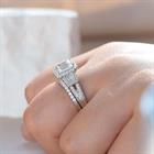 Newshe Jewellery Wedding Rings for Her AAAAA Cz Women's Bridal Sets 925 Sterling Silver Emerald Cut Engagement Ring Size 5-10