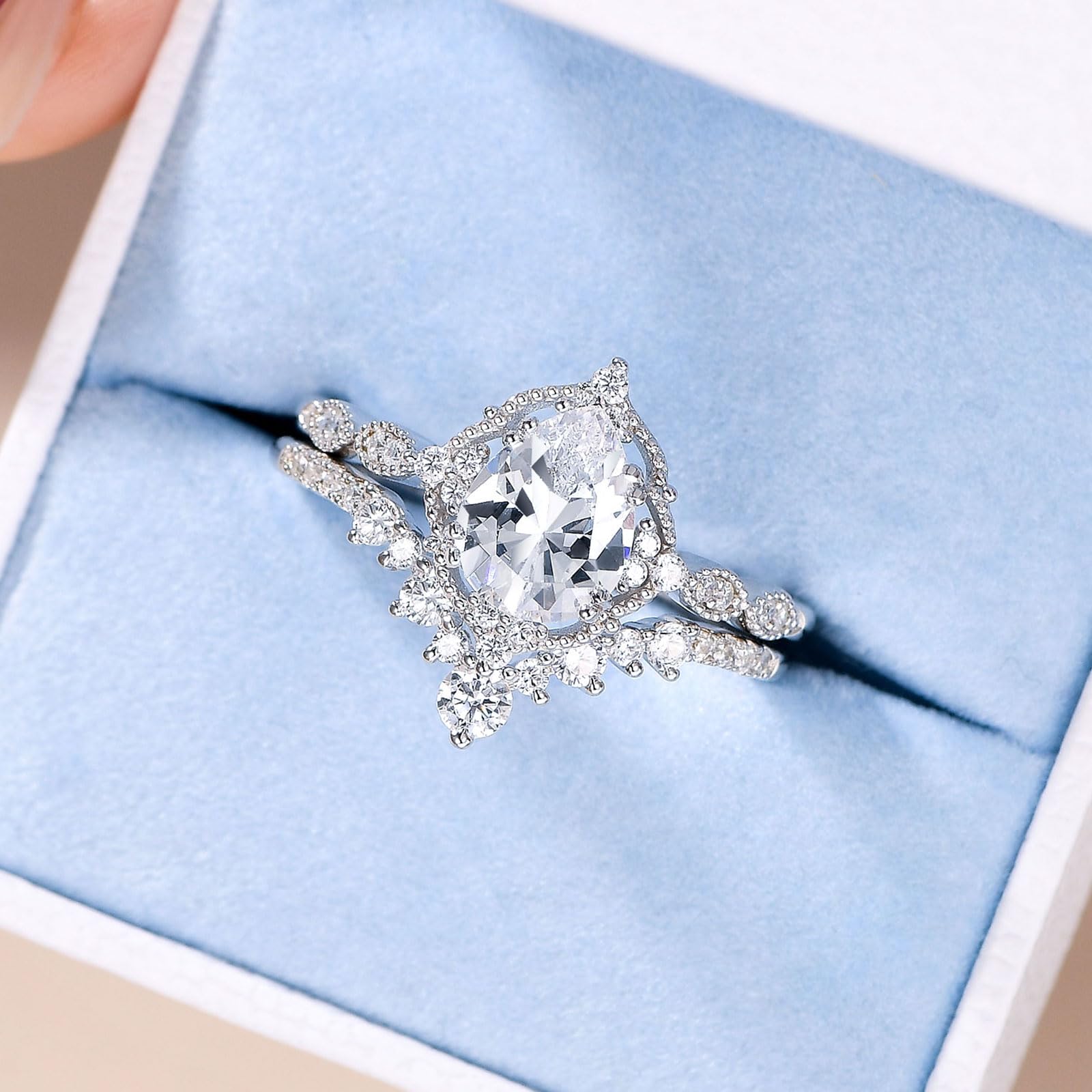 Newshe Jewellery Wedding Rings AAAAA Cz Women s Bridal Rings Sets 925 NewsheJewellery