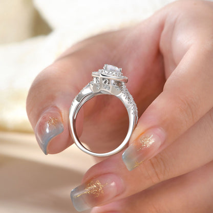 Newshe Jewellery Wedding Rings for Women AAAAA Cz 925 Sterling Silver Promise Rings for Her Pear Bridal Set