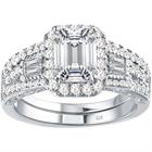 Newshe Jewellery Wedding Rings for Her AAAAA Cz Women's Bridal Sets 925 Sterling Silver Emerald Cut Engagement Ring Size 5-10