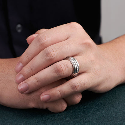 Newshe 5A Cubic Zirconia Men's Wedding Band 18K White Gold Plated Wedding Rings For Men Christmas Gifts For Men Size 5-10