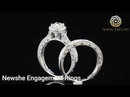 Newshe Wedding Rings for Women Engagement Ring Set 925 Sterling Silver 2.4Ct Round White AAAAA Cz Size 4-13
